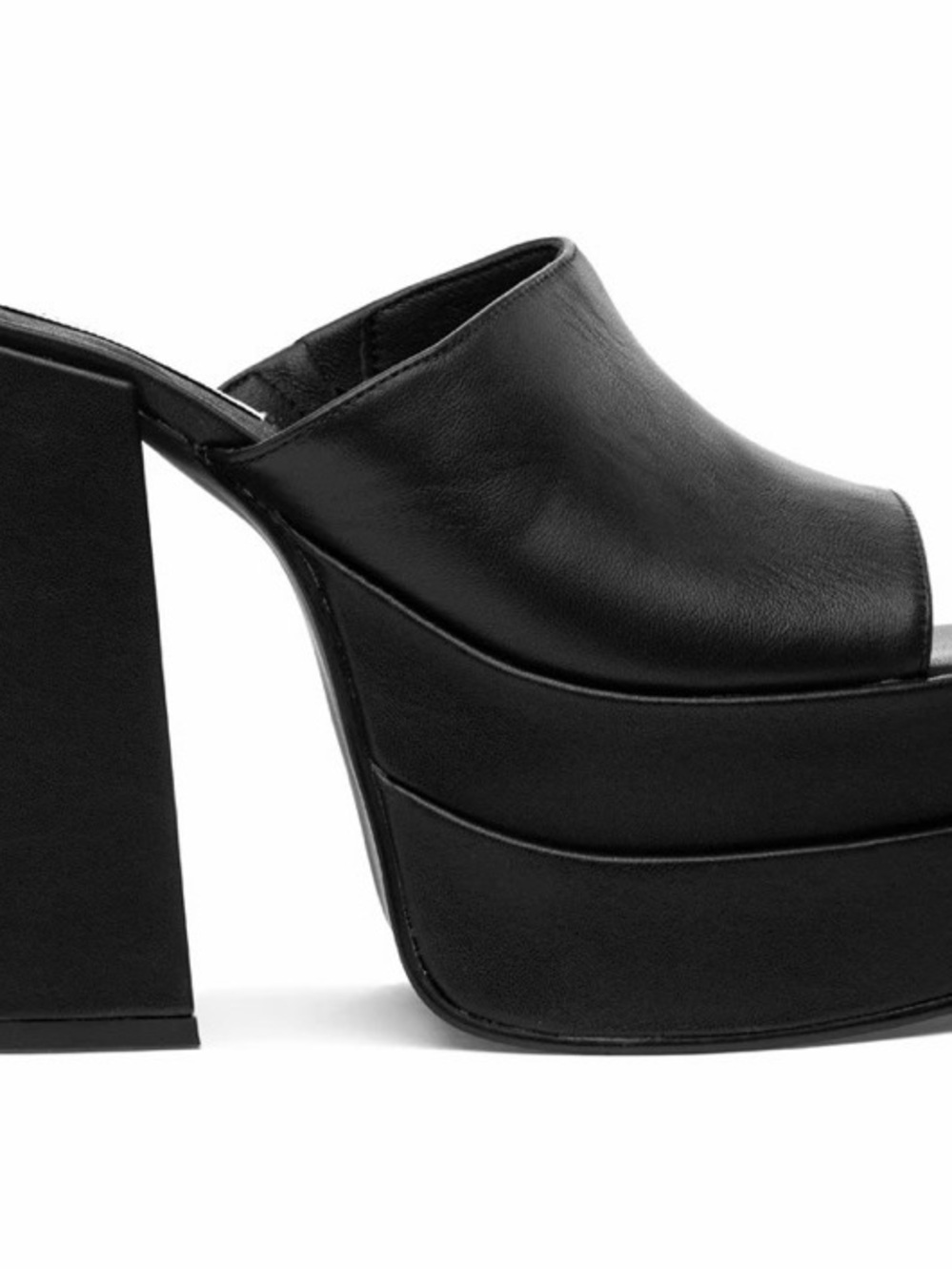 Steve Madden Black Layered Platform Mule